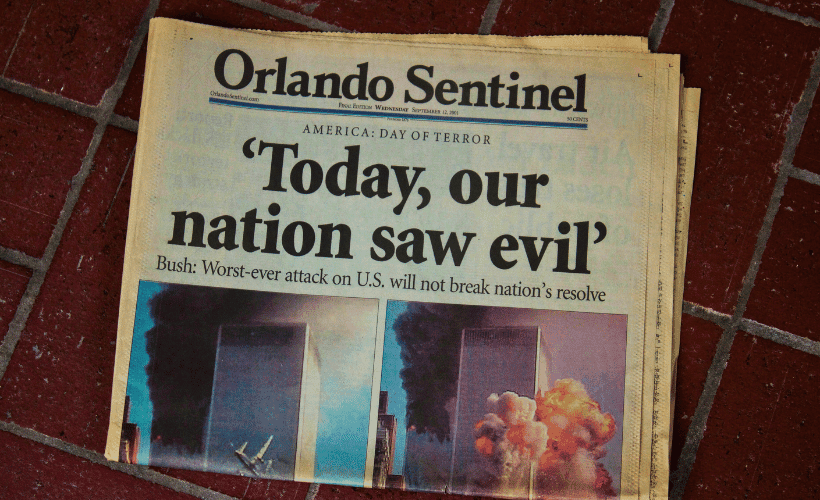 Orlando Sentinel, day after 9/11, September 11th aftermath, Vincent Litto Memorial, Vincent M. Litto