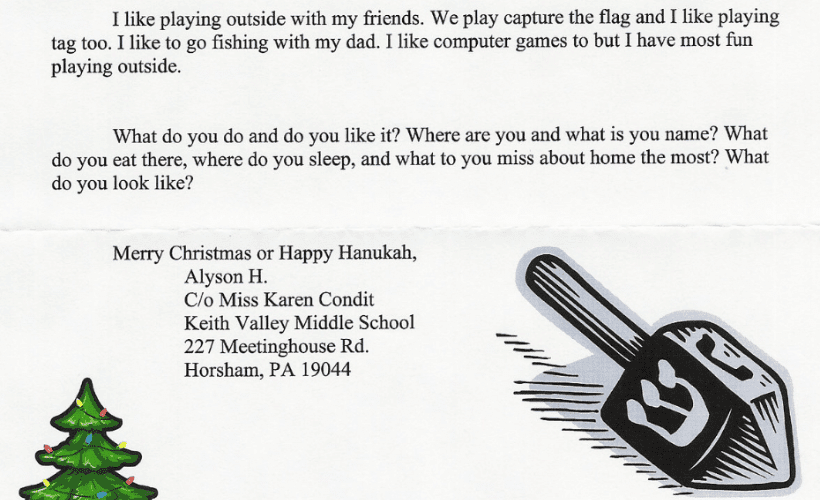 computer generated letters for supporting our troops, mail our military letters