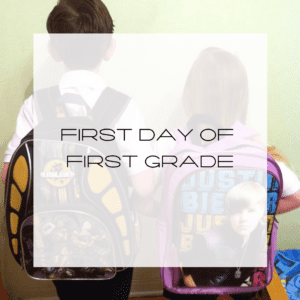 first day of first grade, justin bieber backpack, transformer backpack, first day of school, first grade