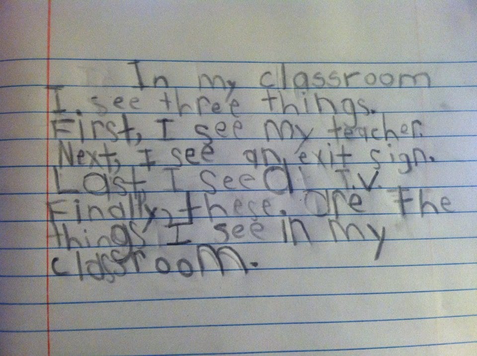 1st grade writing, first grade writing, things-I-see-in-my-first-grade-classroom