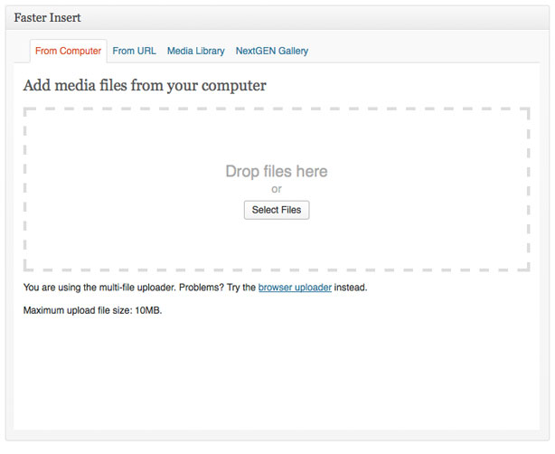 Faster Image Insert Plugin