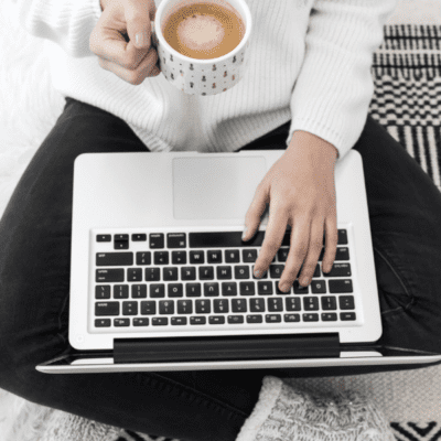 Girl working on her laptop