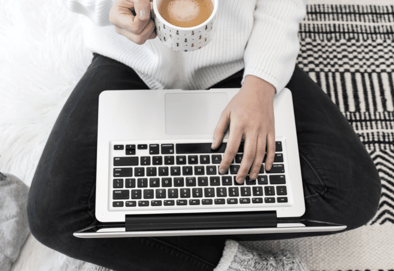 Girl working on her laptop