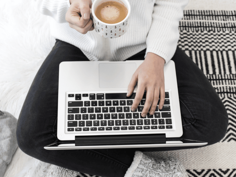 Girl working on her laptop