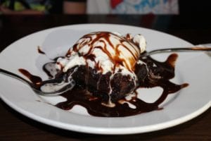 Brownie and ice cream at Morgan's Tavern and Grill