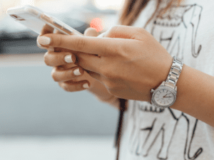 Woman participating in Social Media Engagement