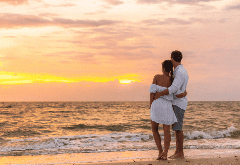 two lovers on a beach