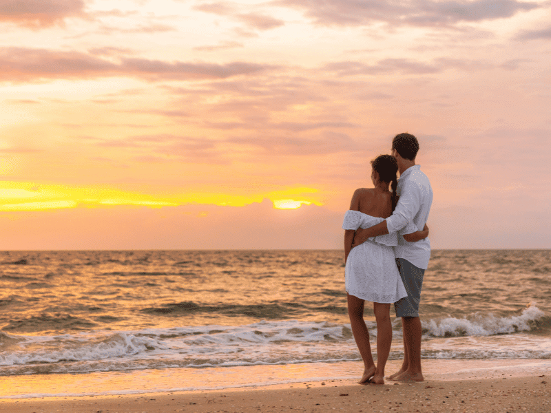 two lovers on a beach