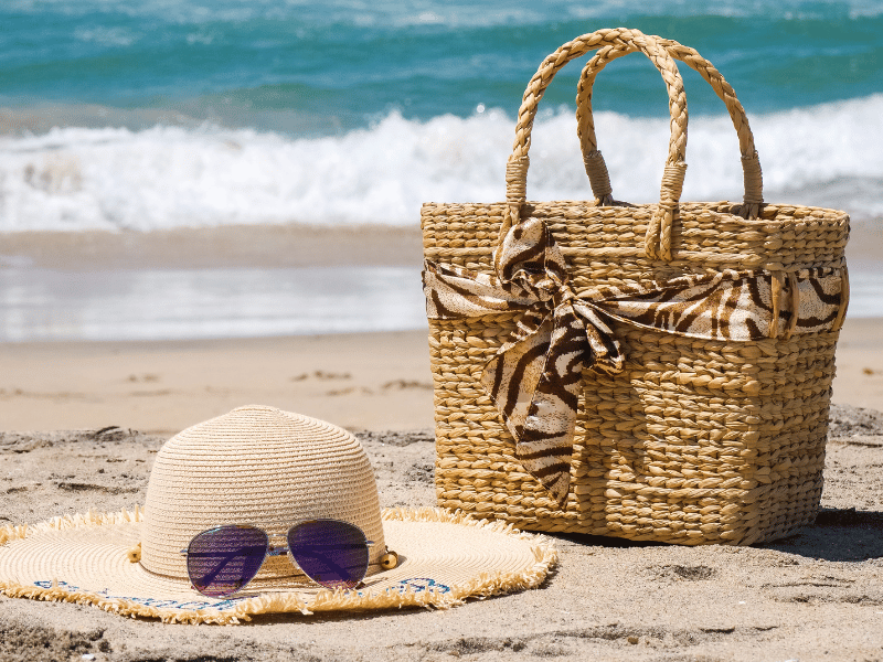 Memorial weekend beach hat and bag