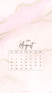 Digital August 2023 Calendar Mobile Phone Wallpaper