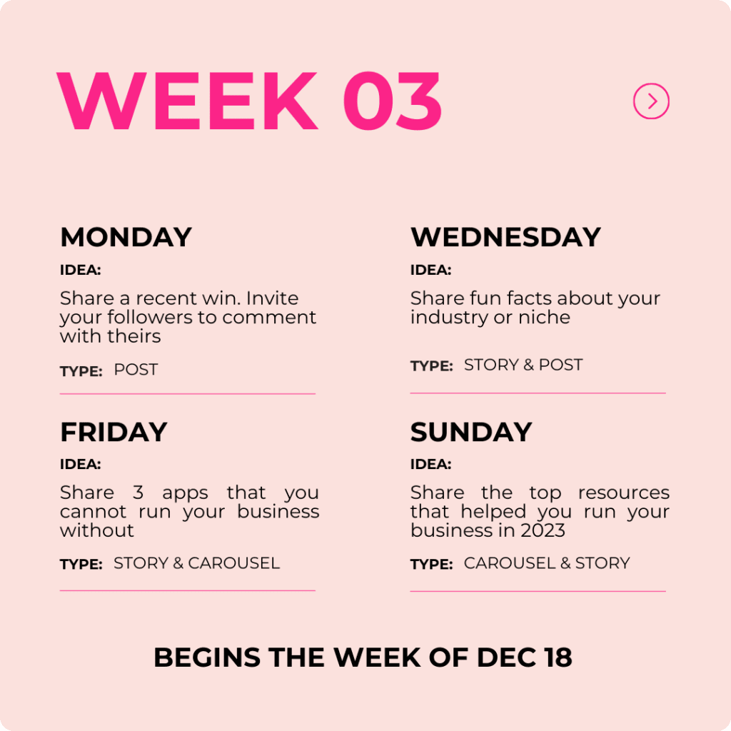 weekly social media marketing