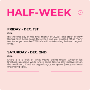 december instagram content