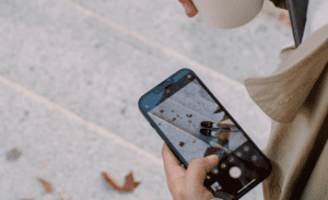 Woman using and iPhone